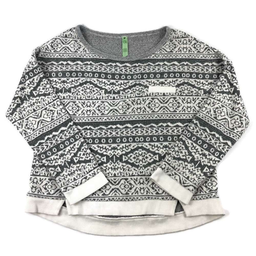 Honey Dew Girls Sweater, Gray White Striped XL